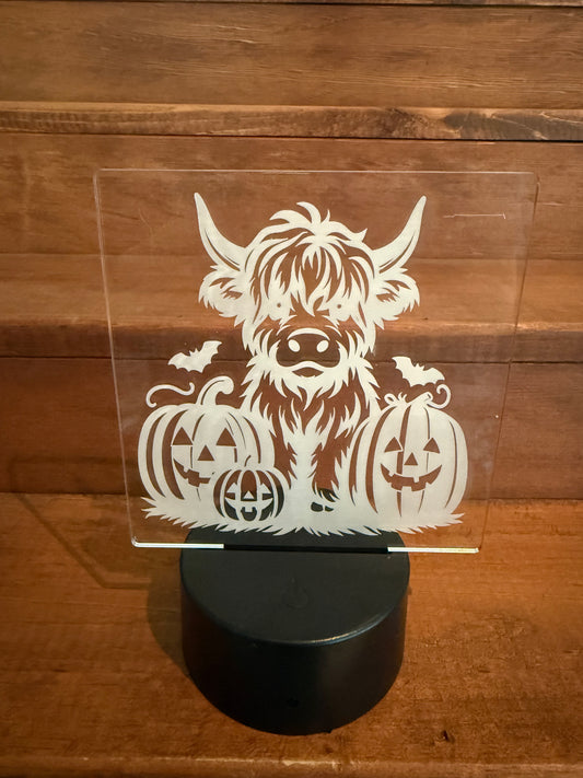 Highland With Pumpkins - USB Nite Light