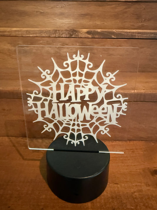 Happy Halloween With Web - USB Nite Light