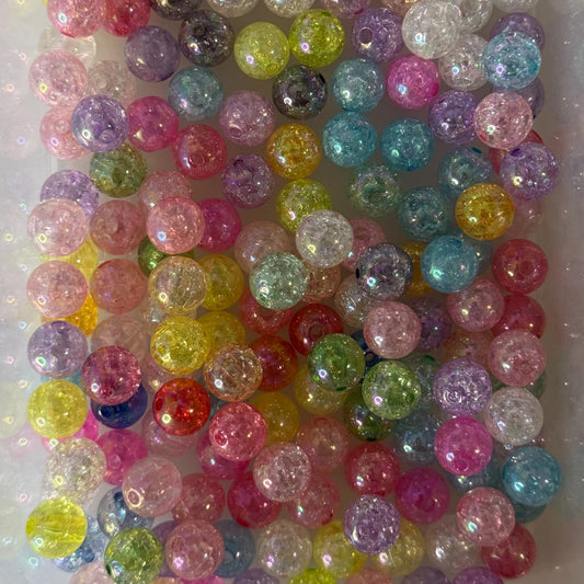 Mix Bag of 10mm Crackle Acrylic Beads (30 pack)