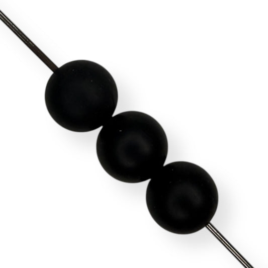 Black- 15mm Silicone Beads (25 pack)