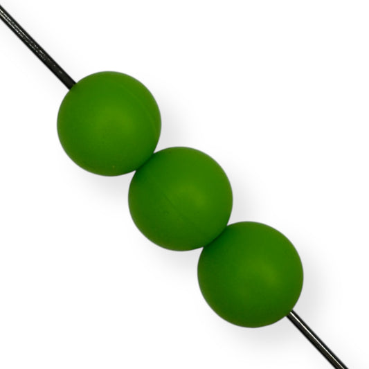 Lime Green- 15mm Silicone Beads (25 pack)
