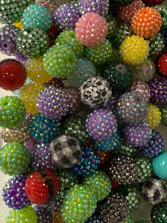Mix Bag 20mm Rhinestone Beads (20 pack)