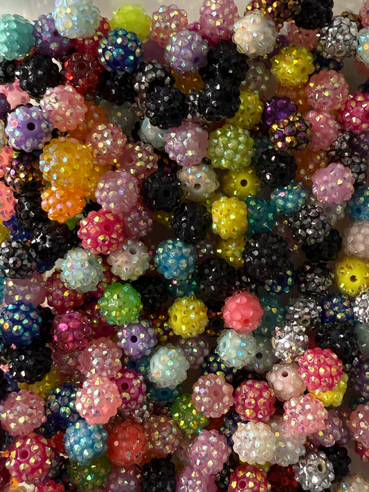 Mix Bag of 10mm & 12mm Rhinestone Beads (30 pack)