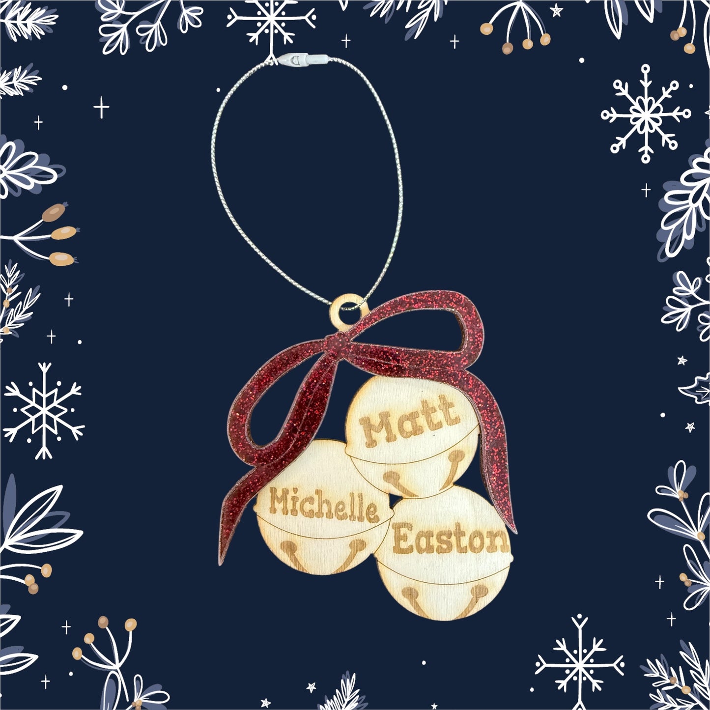 Family Bell Ornament with Personalized Names
