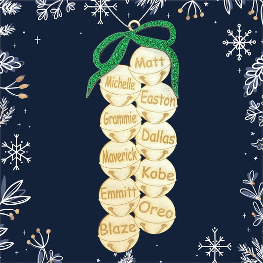 Family Bell Ornament with Personalized Names