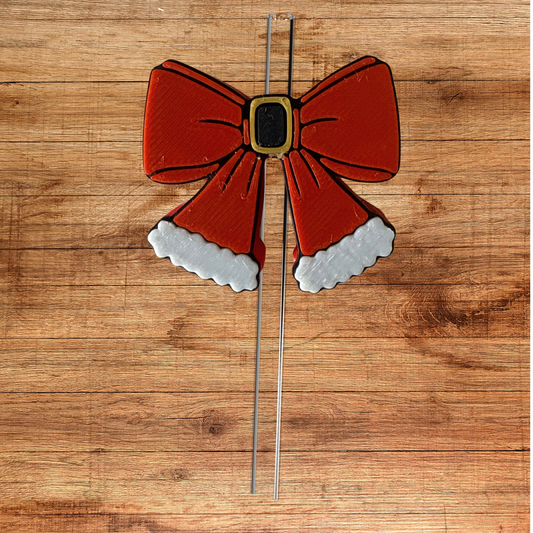 Santa Bow Straw Topper