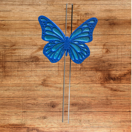 Blue Butterfly Straw Topper