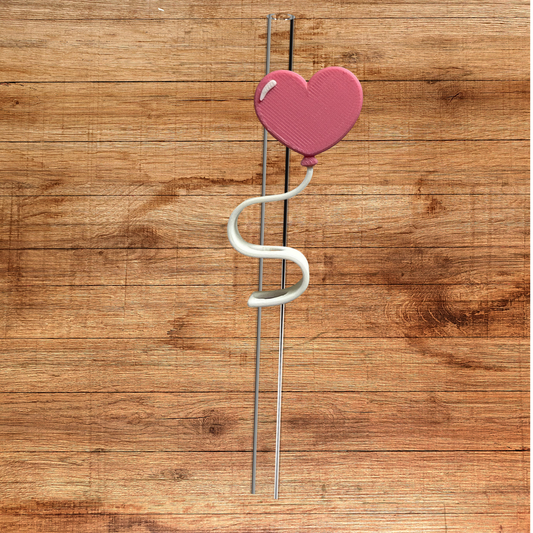 Heart Balloon Straw Topper