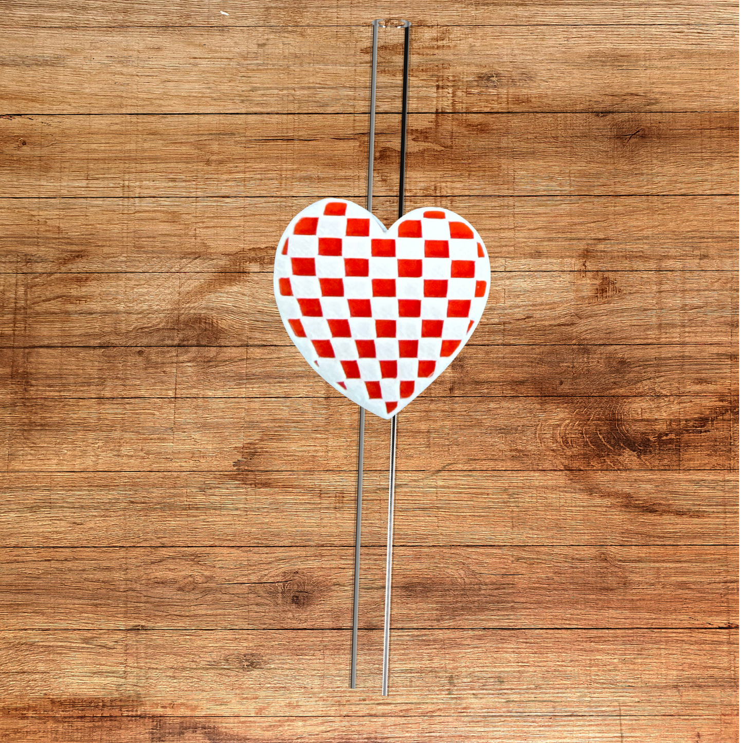 Checker Heart Straw Topper