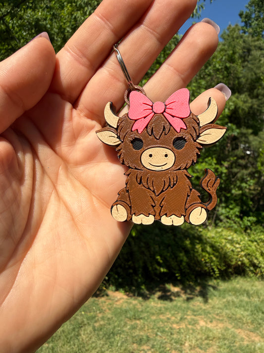 Can Tab Opener Keychain- Highland Cow