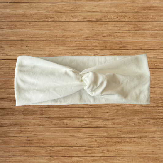 Solid White Twisty- Headband