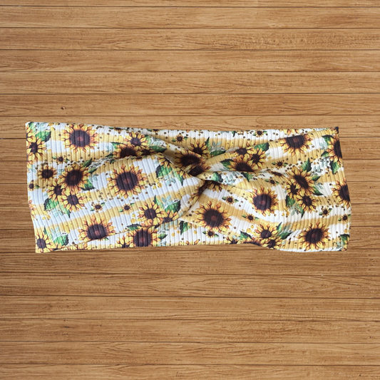 Sunflower Ribbed Twisty- Headband