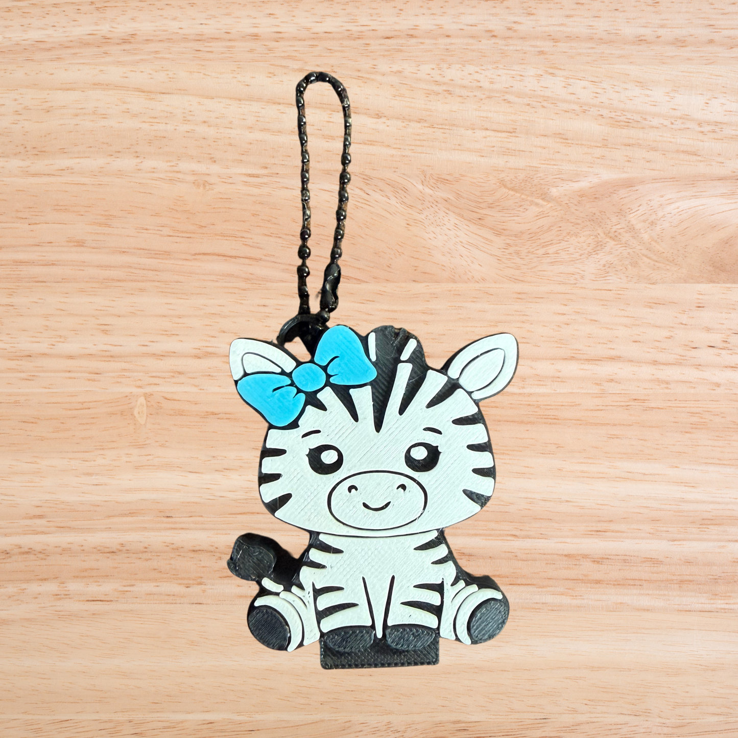 Can Tab Opener Keychain- Zebra