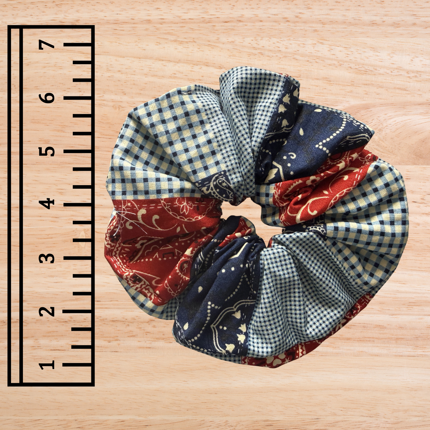 USA Plaid- Jumbo Scrunchie