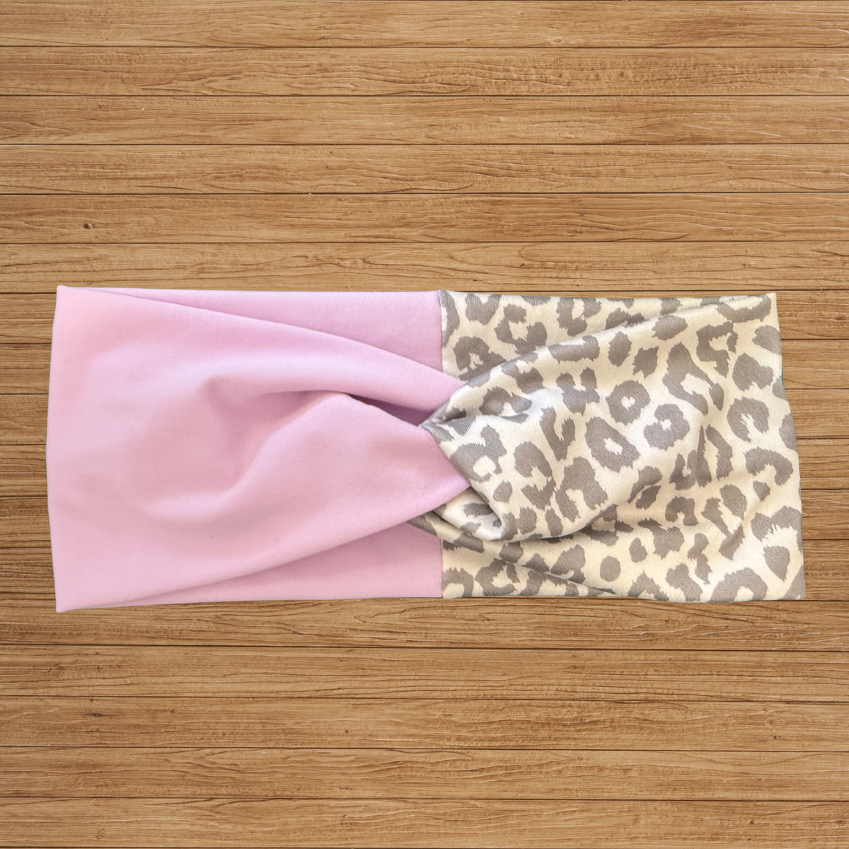 Grey Leopard & Pink Dual Twisty- Headband