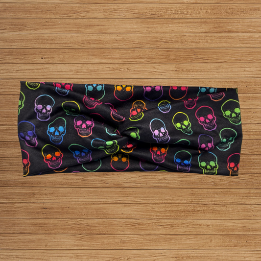 Colorful Skulls Twisty- Headband
