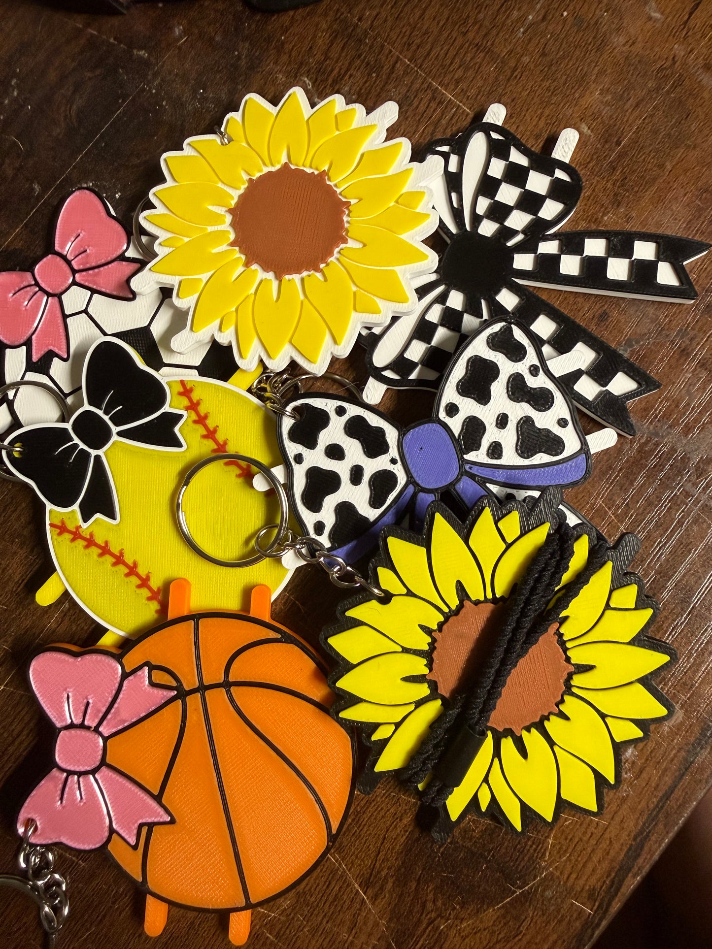 Flat Hair Tie Holder Keychain