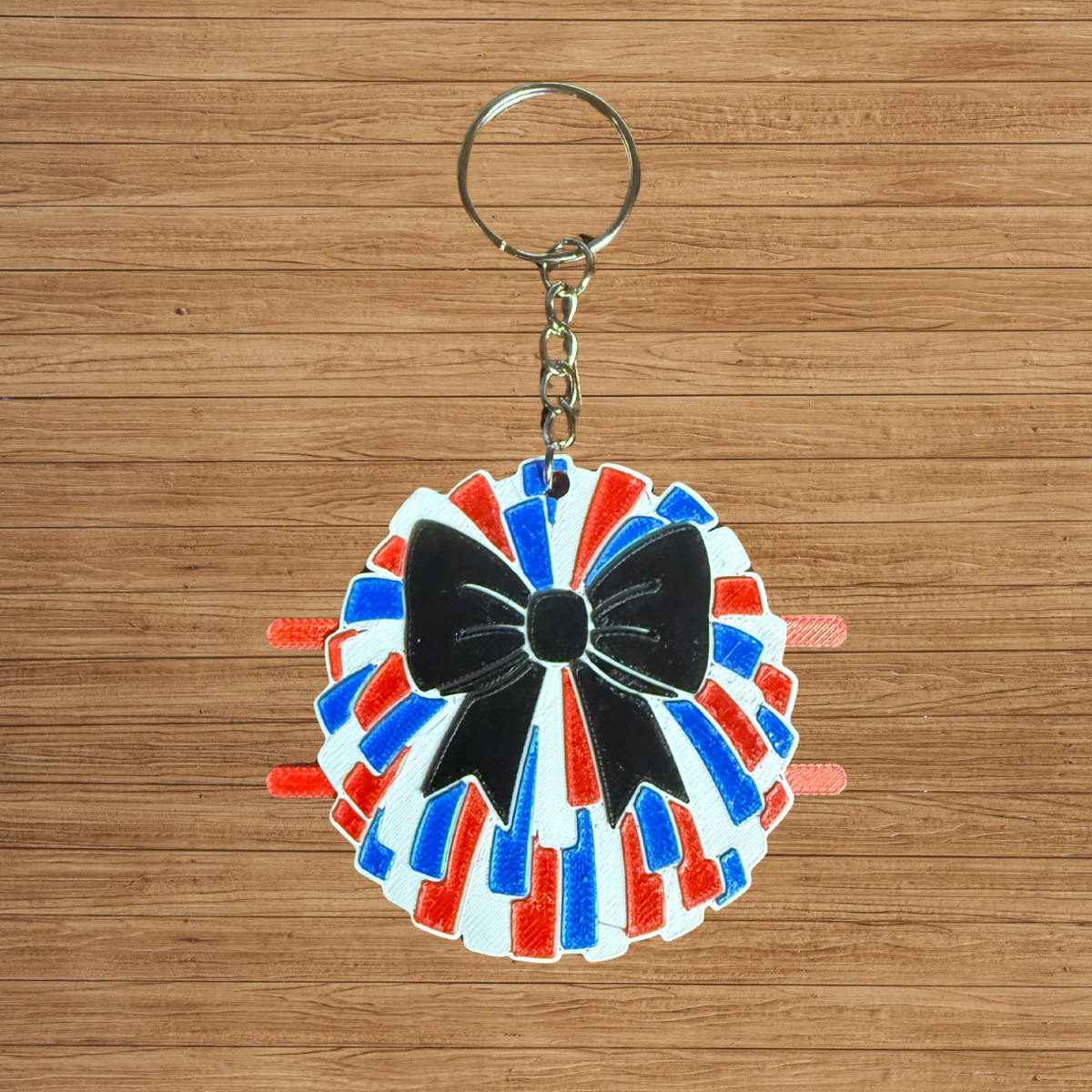 Flat Hair Tie Holder Keychain