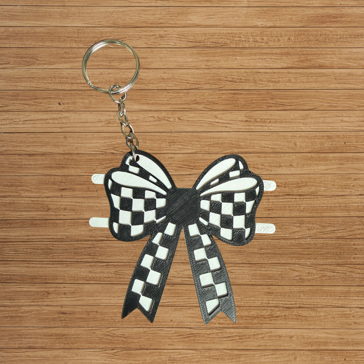 Flat Hair Tie Holder Keychain