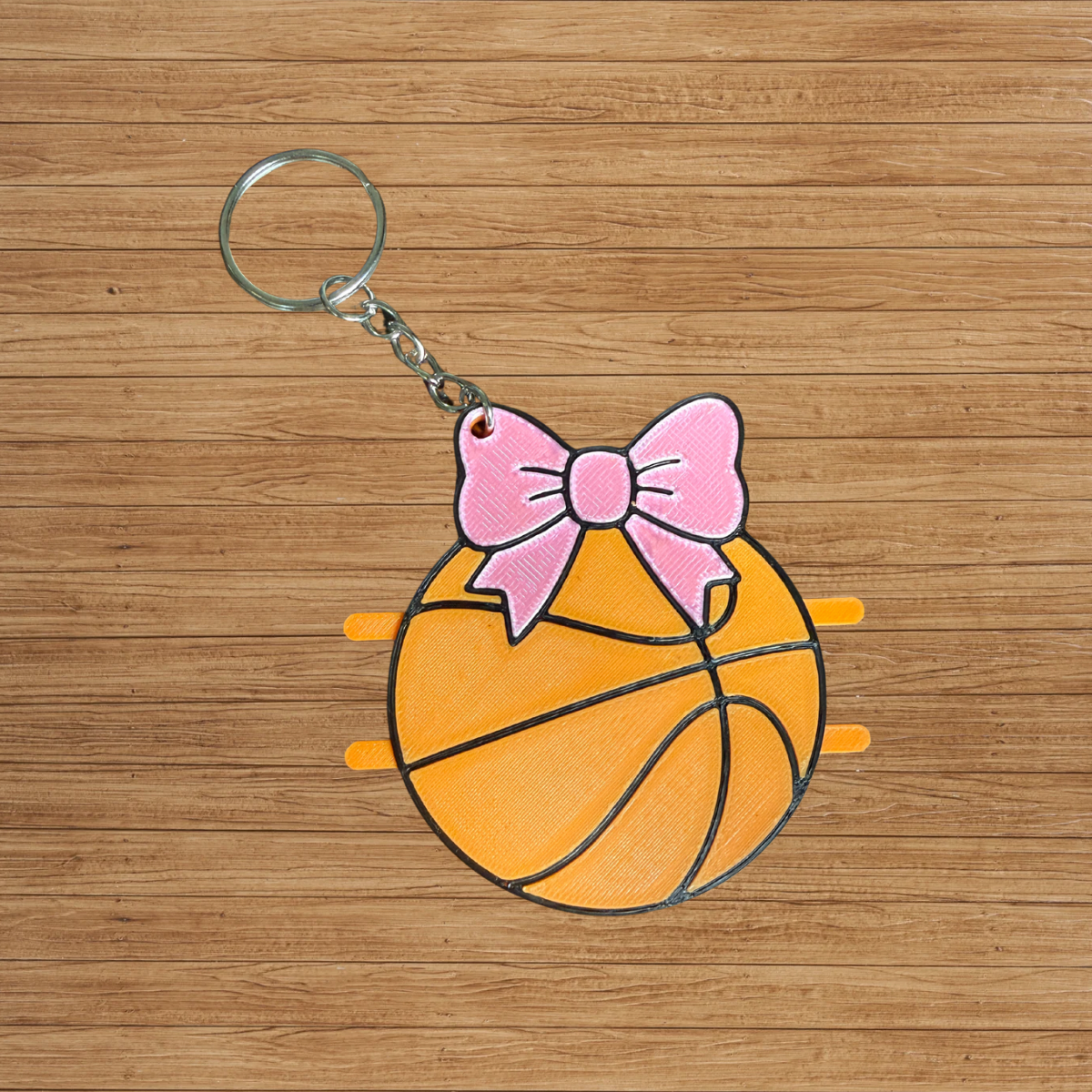 Flat Hair Tie Holder Keychain