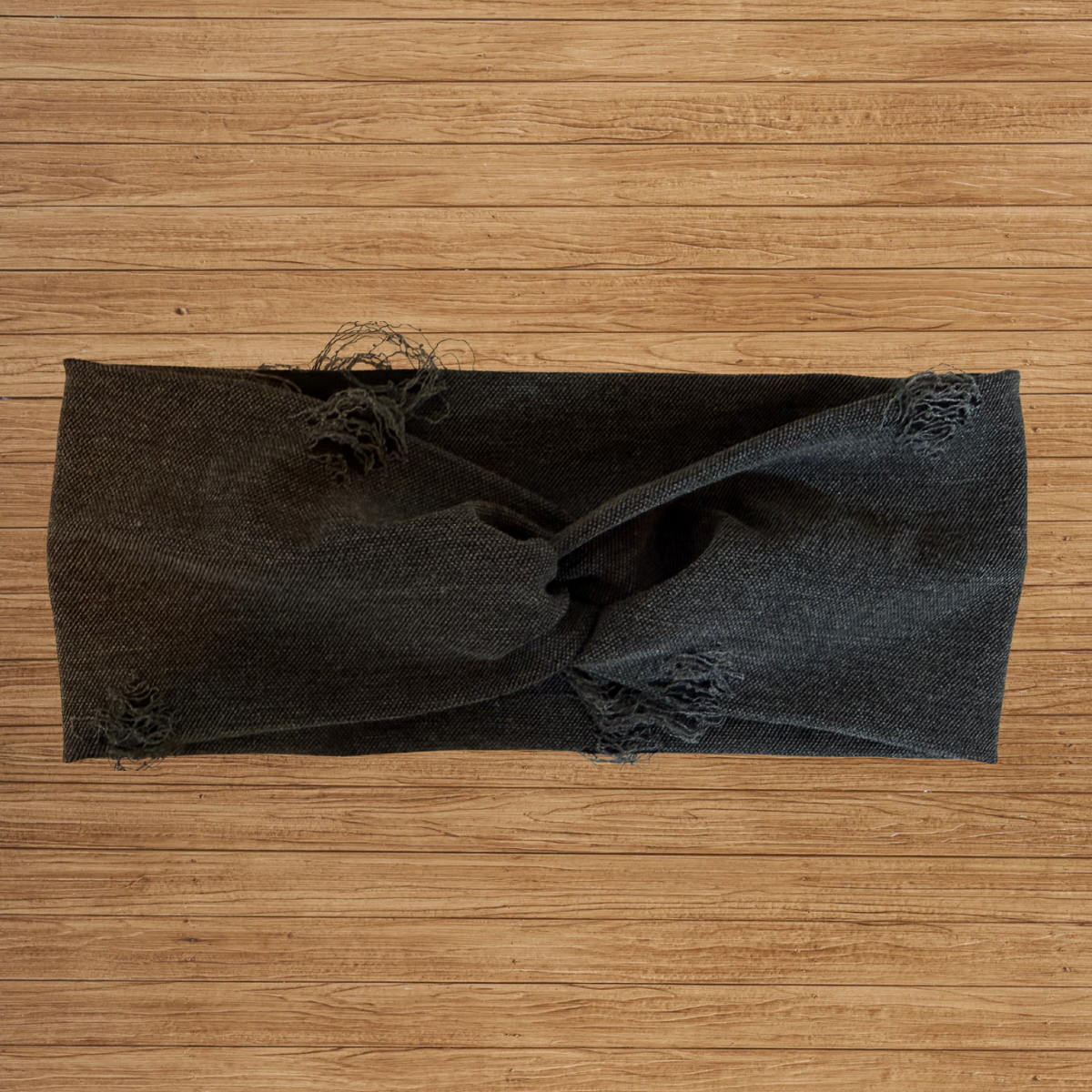 Black Distressed Twisty- Headband