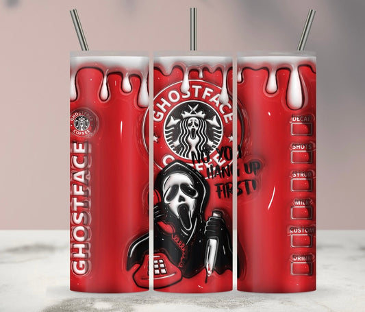 3D Ghost Horror Face Tumbler