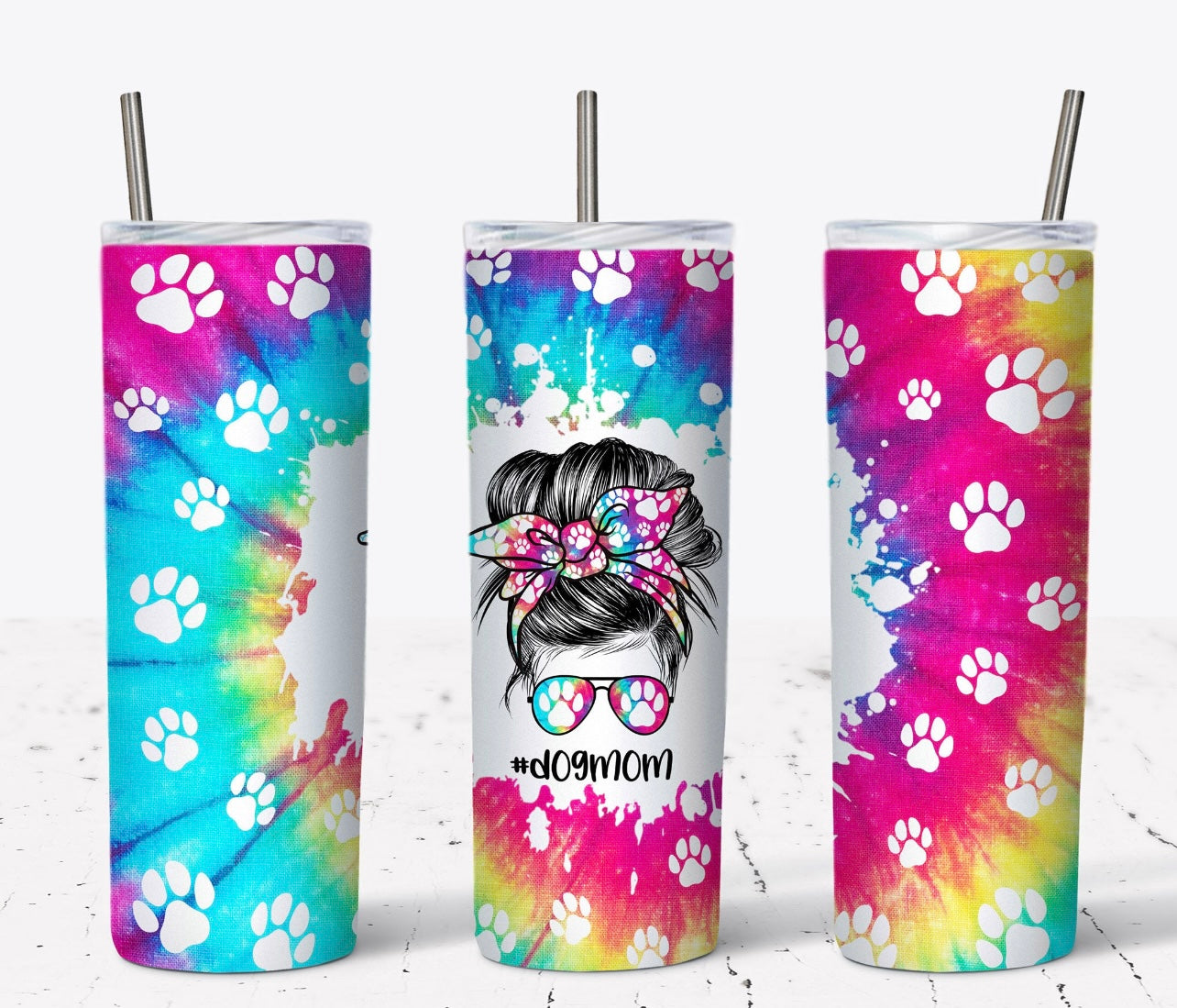 Dog Mom Tie Dye Tumbler