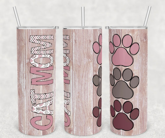 Cat Mom with Paws Tumbler