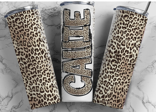 Leopard Vibe- Add Name Tumbler