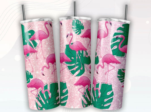 Flamingo & Leaves Tumbler