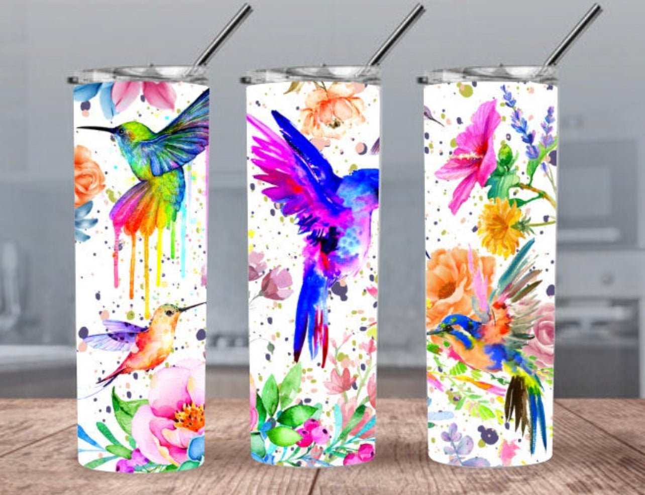 Colorful Hummingbirds Tumbler